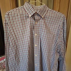 johnnie-O Red and Blue Check Button-Down Dress Shirt